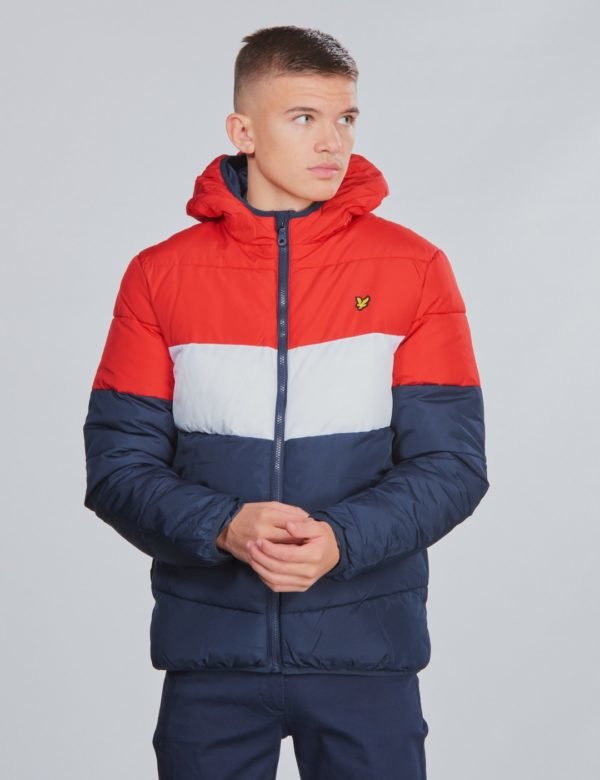 Lyle & Scott Colour Block Puffa Jacket Takki Sininen