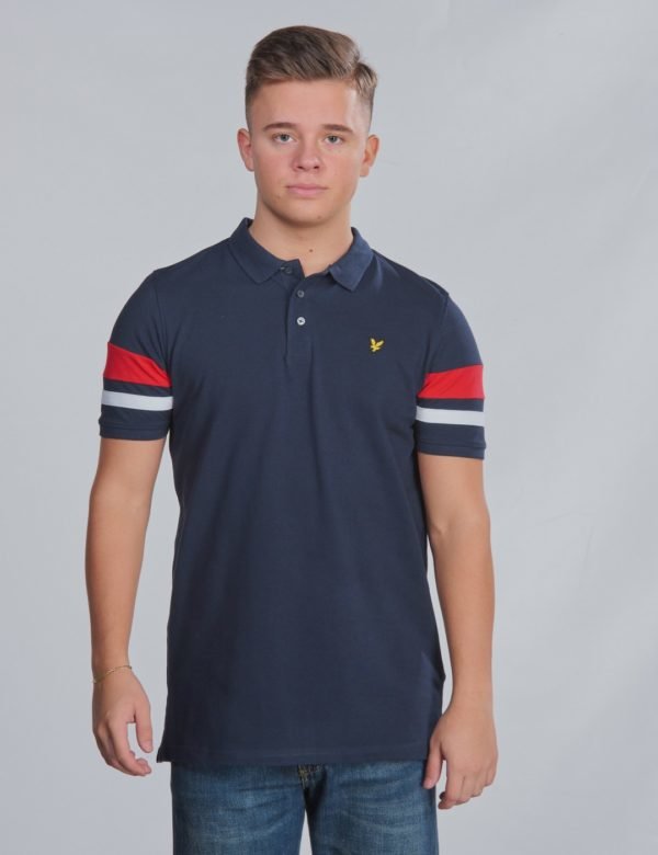 Lyle & Scott Contrast Band Polo Shirt Pikee Sininen