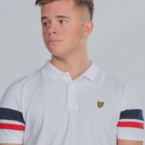 Lyle & Scott Contrast Band Polo Shirt Pikee Valkoinen