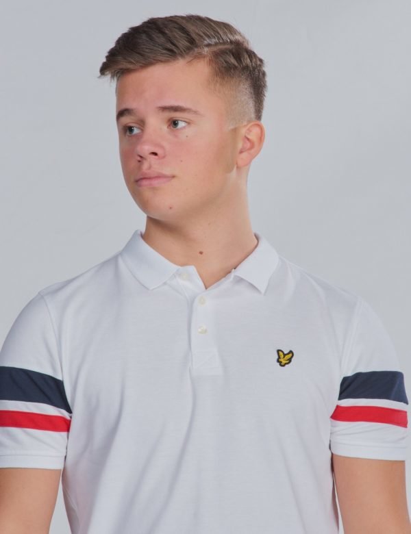 Lyle & Scott Contrast Band Polo Shirt Pikee Valkoinen