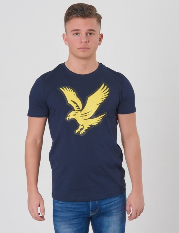 Lyle & Scott Eagle Logo T Shirt T-Paita Sininen