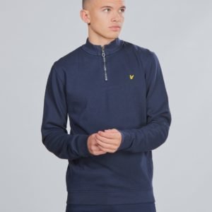 Lyle & Scott Funnel Neck 3/4 Zip Bb Neule Sininen