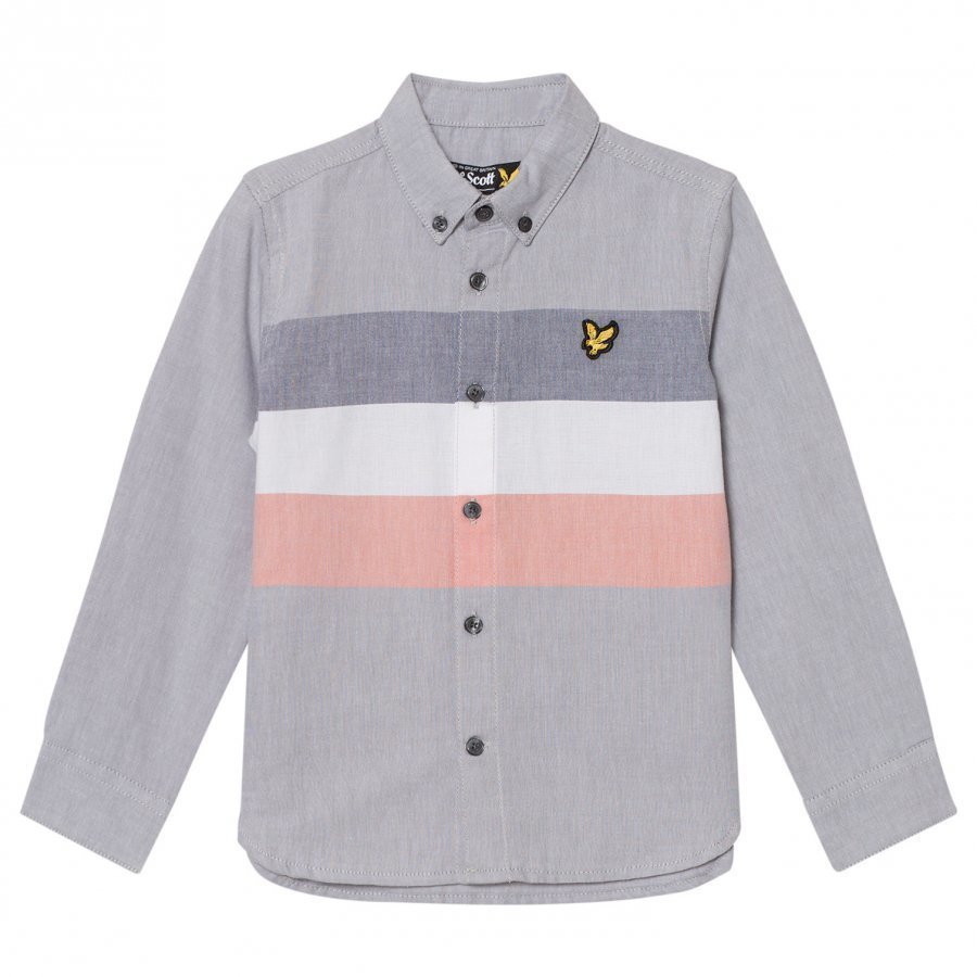 Lyle & Scott Grey Yarn Dye Stripe Shirt Kauluspaita