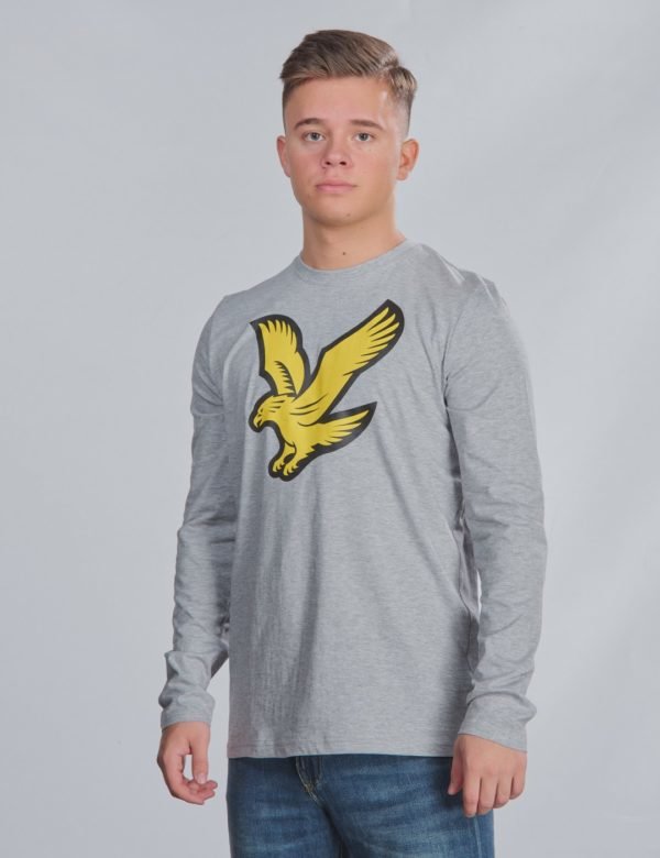 Lyle & Scott L/S Eagle Logo T Shirt T-Paita Harmaa