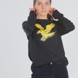 Lyle & Scott L/S Eagle Logo T Shirt T-Paita Musta