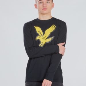 Lyle & Scott L/S Eagle Logo T Shirt T-Paita Musta