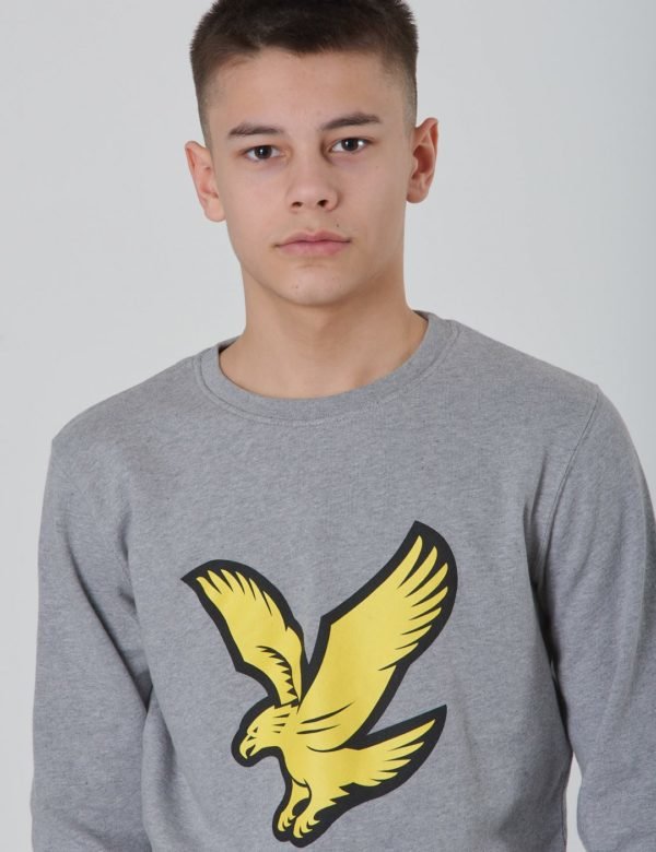 Lyle & Scott Logo Crew Lb Neule Harmaa