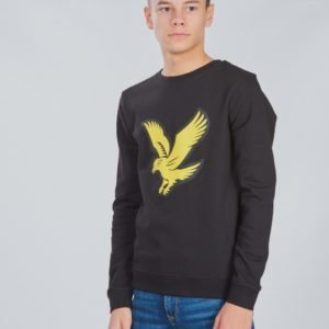 Lyle & Scott Logo Crew Lb Neule Musta