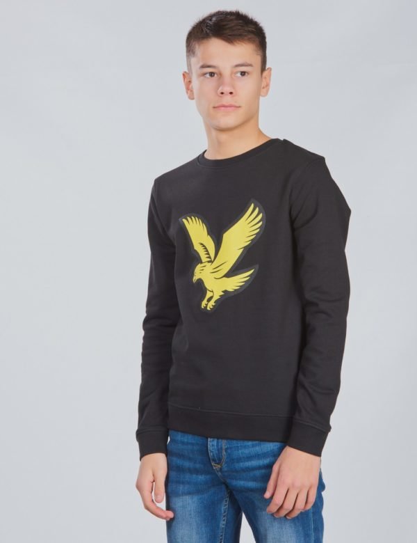 Lyle & Scott Logo Crew Lb Neule Musta