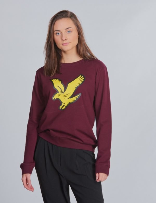 Lyle & Scott Logo Crew Lb Neule Punainen