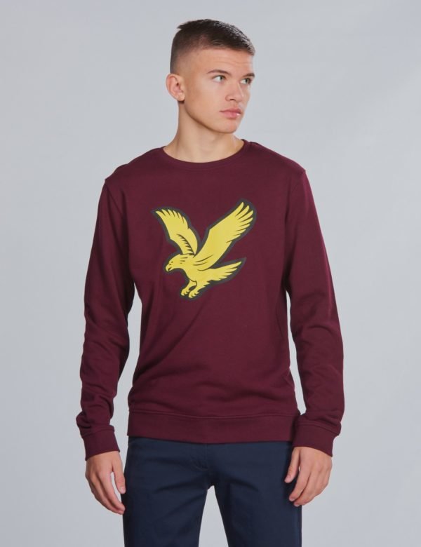 Lyle & Scott Logo Crew Lb Neule Punainen