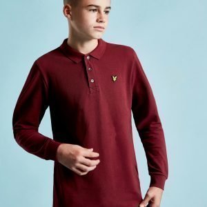 Lyle & Scott Long Sleeve Logo Polo Shirt Punainen