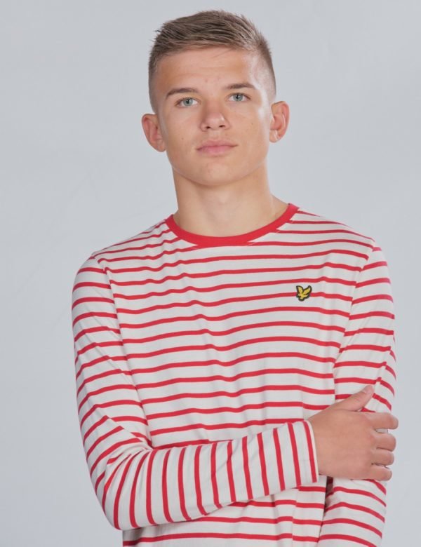 Lyle & Scott Ls Breton Stripe Tee T-Paita Punainen