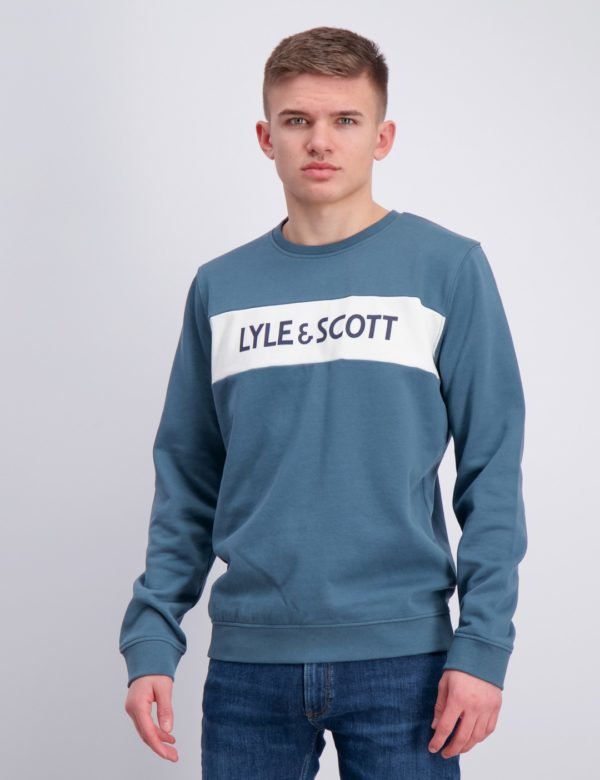 Lyle & Scott Lyle Panel Bb Crew Neule Sininen