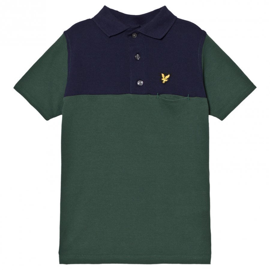 Lyle & Scott Musk Green Colour Block Polo T-Paita