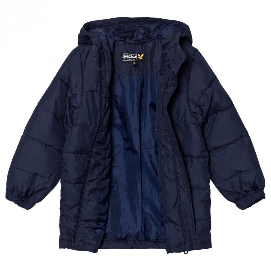 Lyle & Scott Navy Down Blend Padded Coat Toppatakki