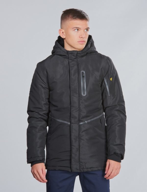 Lyle & Scott Reflective Tape Parka Takki Musta