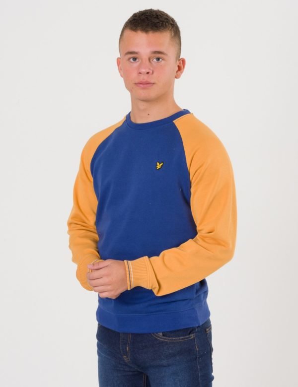 Lyle & Scott Reverse Texture Raglan Sweatshirt Neule Sininen