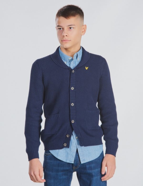 Lyle & Scott Shawl Collar Cardigan 7gg Neule Sininen