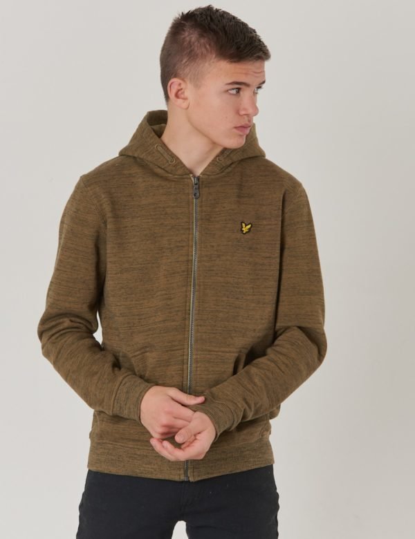 Lyle & Scott Space Dye Zip Through Hoody Huppari Vihreä