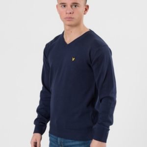 Lyle & Scott V Neck Jumper Neule Sininen