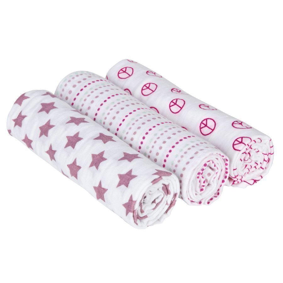 Lässig Hoitoliina Swaddle & Burp Blanket Sweet Dreams Pinkki 85 X 85 Cm