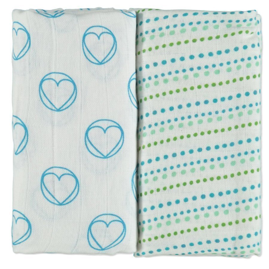 Lässig Hoitoliina Swaddle & Burp Peace & Dots Boys 120 X 120 Cm