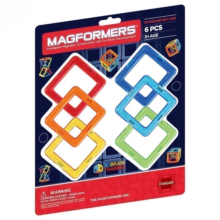 Magformers Rainbow Square 6 Piece Add-On Set Rakennuspalikat