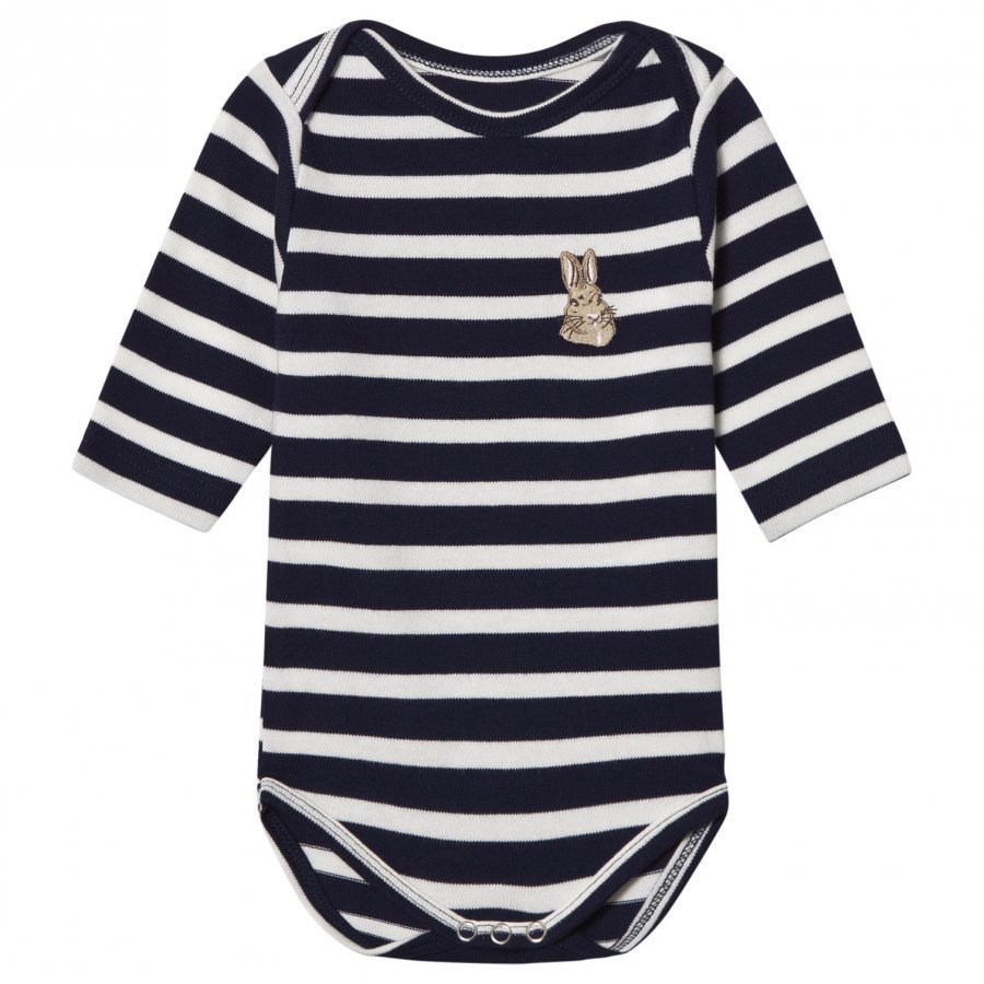 Maison Labiche Bunny Embroidered Baby Body Navy Body