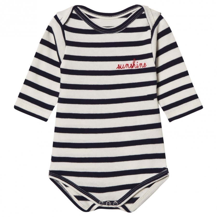 Maison Labiche Sunshine Embroidered Baby Body Navy Stripe Body