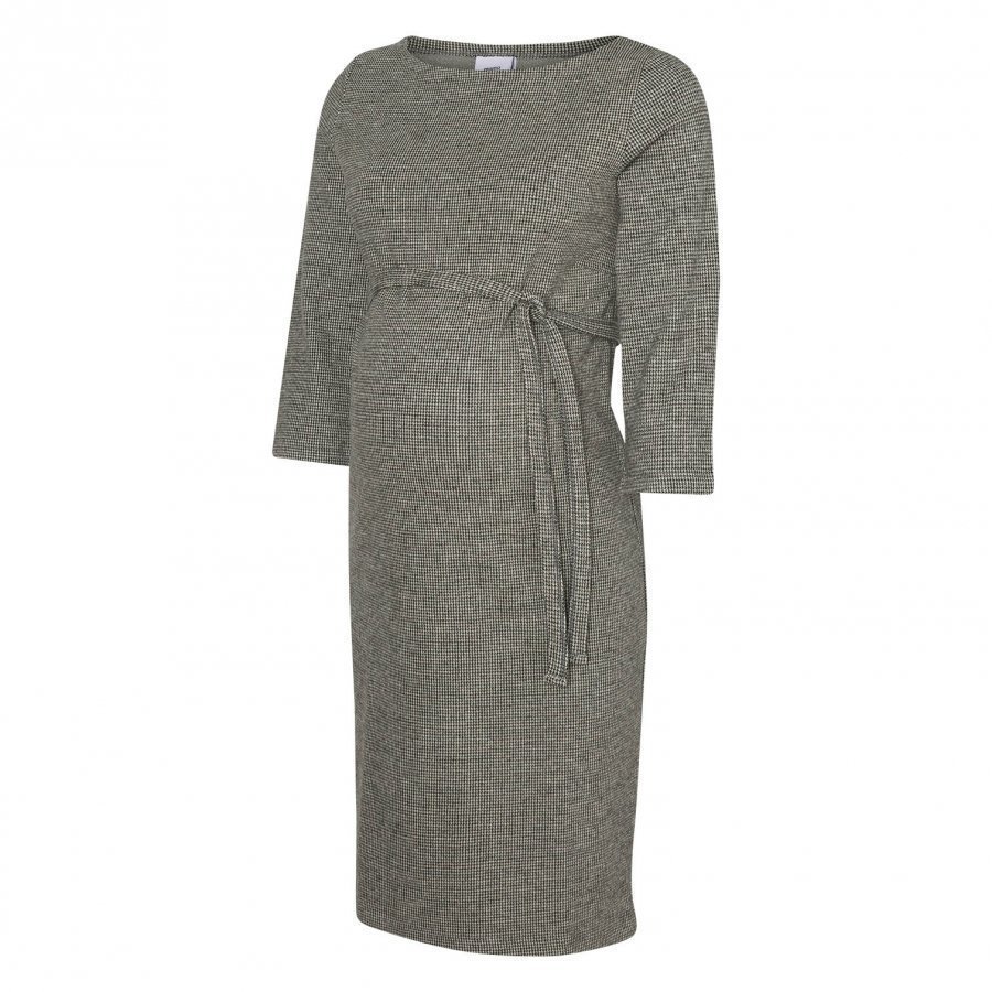 Mamalicious Jersey Tartan Dress Grey Imetysmekko