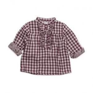 Mango Kids Checked Frills Shirt