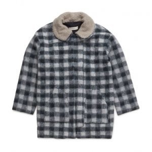 Mango Kids Checked Mohair-Blend Coat