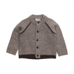 Mango Kids Contrasting Wool-Blend Cardigan