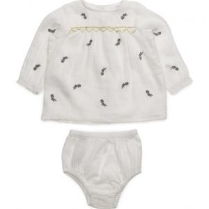 Mango Kids Embroidered Dress With Panties
