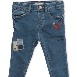 Mango Kids Embroidered Patch Jeans