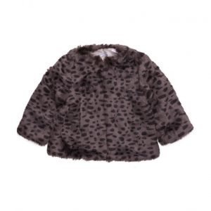 Mango Kids Leopard Faux-Fur Coat