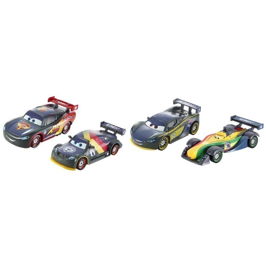 Mattel Disney / Pixar Autot Carbon Racers Carbon Speed 4 Pack