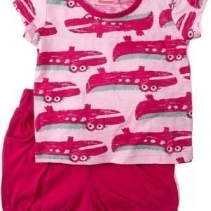 Max Collection T-paita ja shortsit Pink/cerise