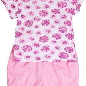 Max Collection T-paita ja shortsit White/pink