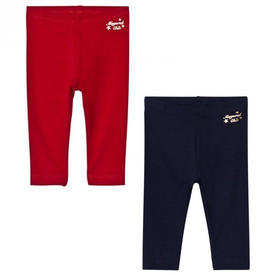 Mayoral 2 Pack Of Red And Navy Leggings Legginsit