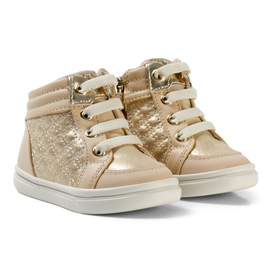 Mayoral Beige And Gold Quilted Lace Hi Tops Korkeavartiset Kengät