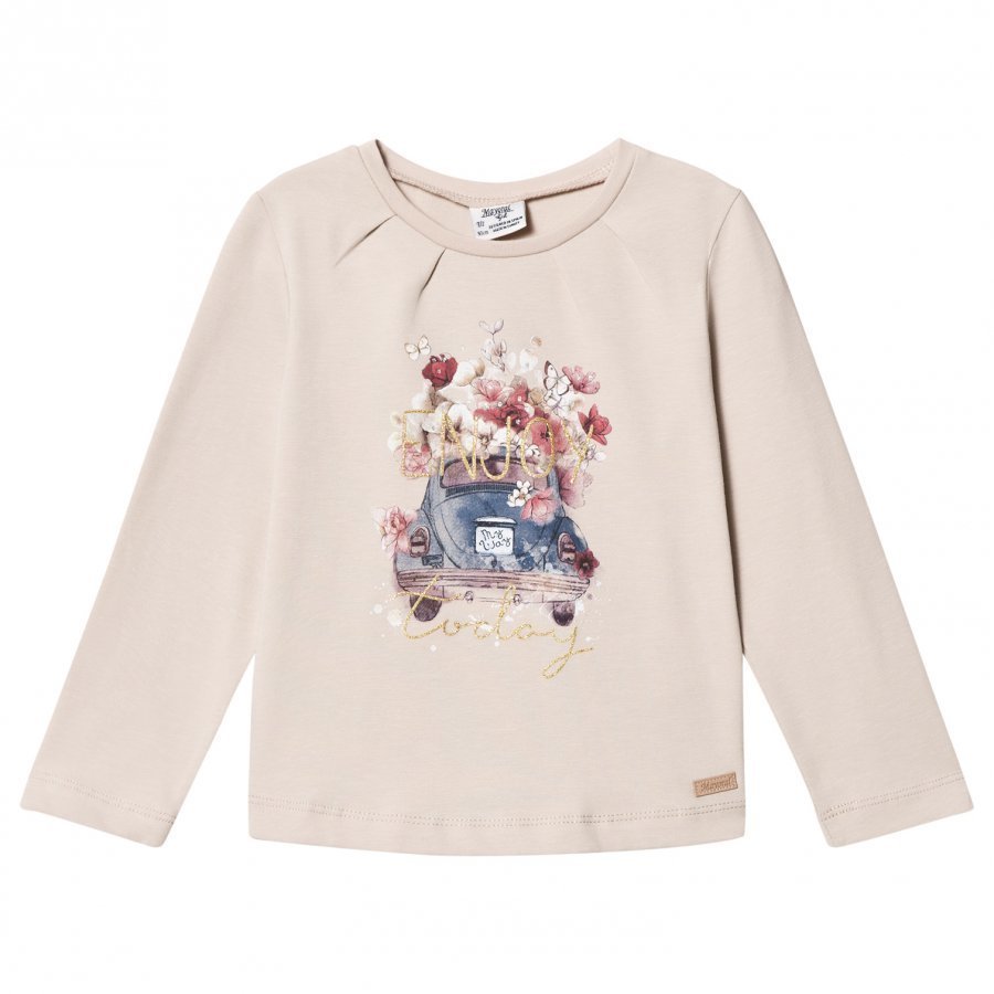 Mayoral Beige Floral Car Print Tee T-Paita