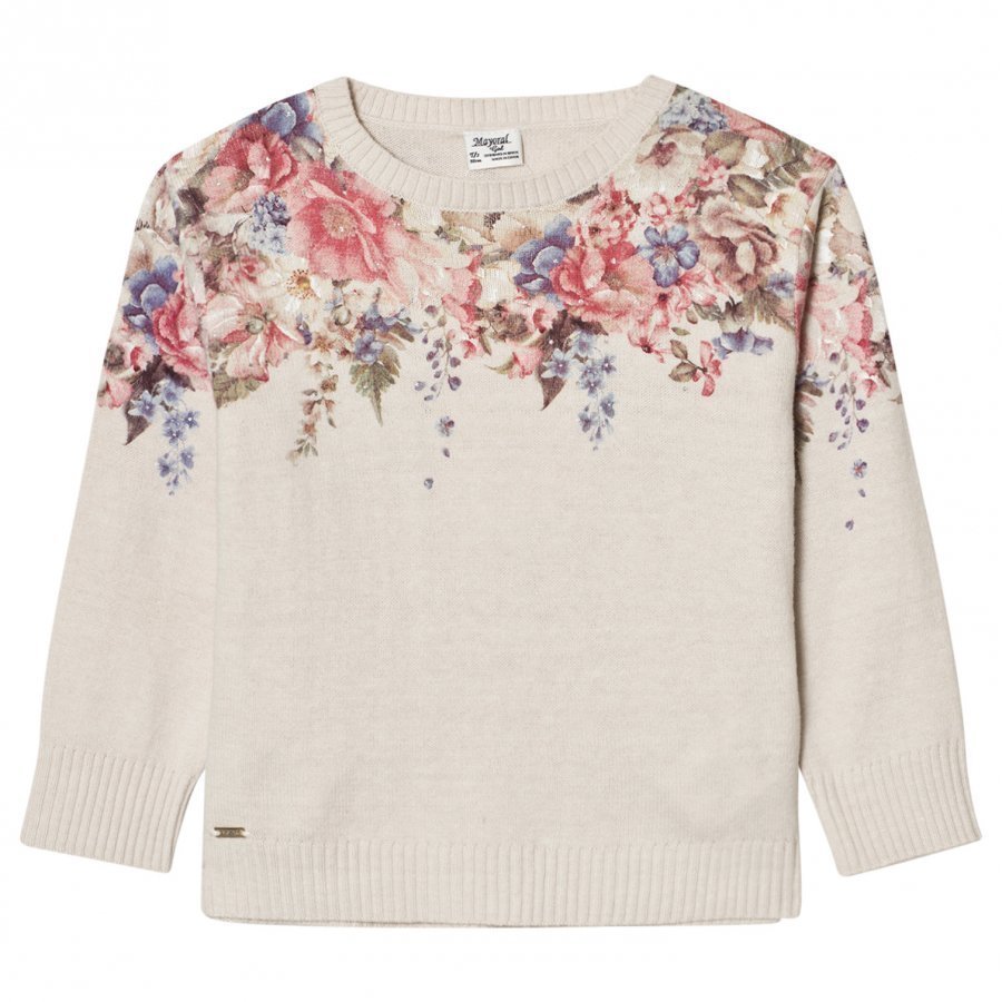 Mayoral Beige Floral Knitt Sweater Paita