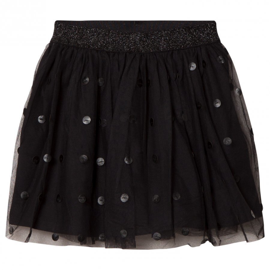 Mayoral Black Tulle Skirt With Pleather Circles Tyllihame