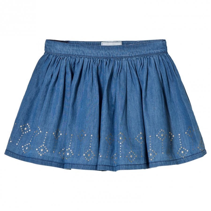 Mayoral Chambray Jersey Studded Skirt Lyhyt Hame