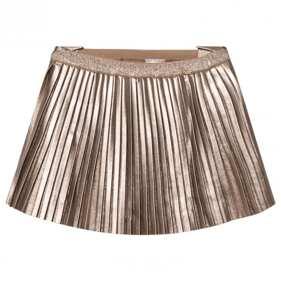 Mayoral Champagne Pleated Pleather Skirt Kellohame