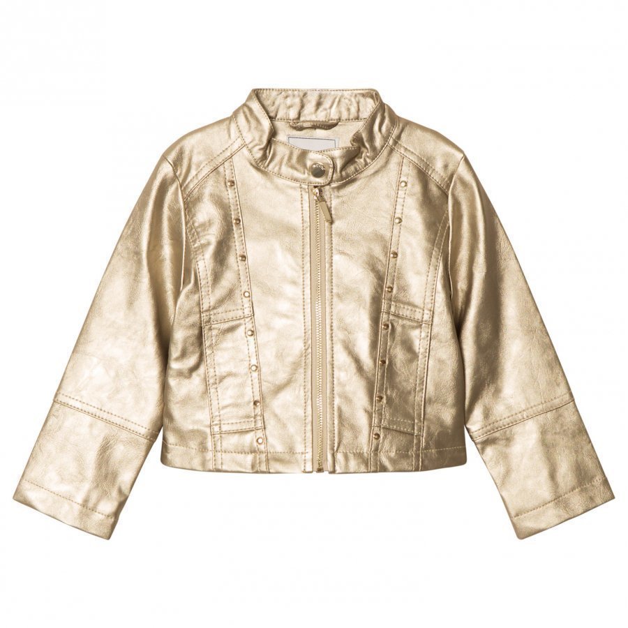 Mayoral Champagne Studded Pleather Jacket Nahkatakki