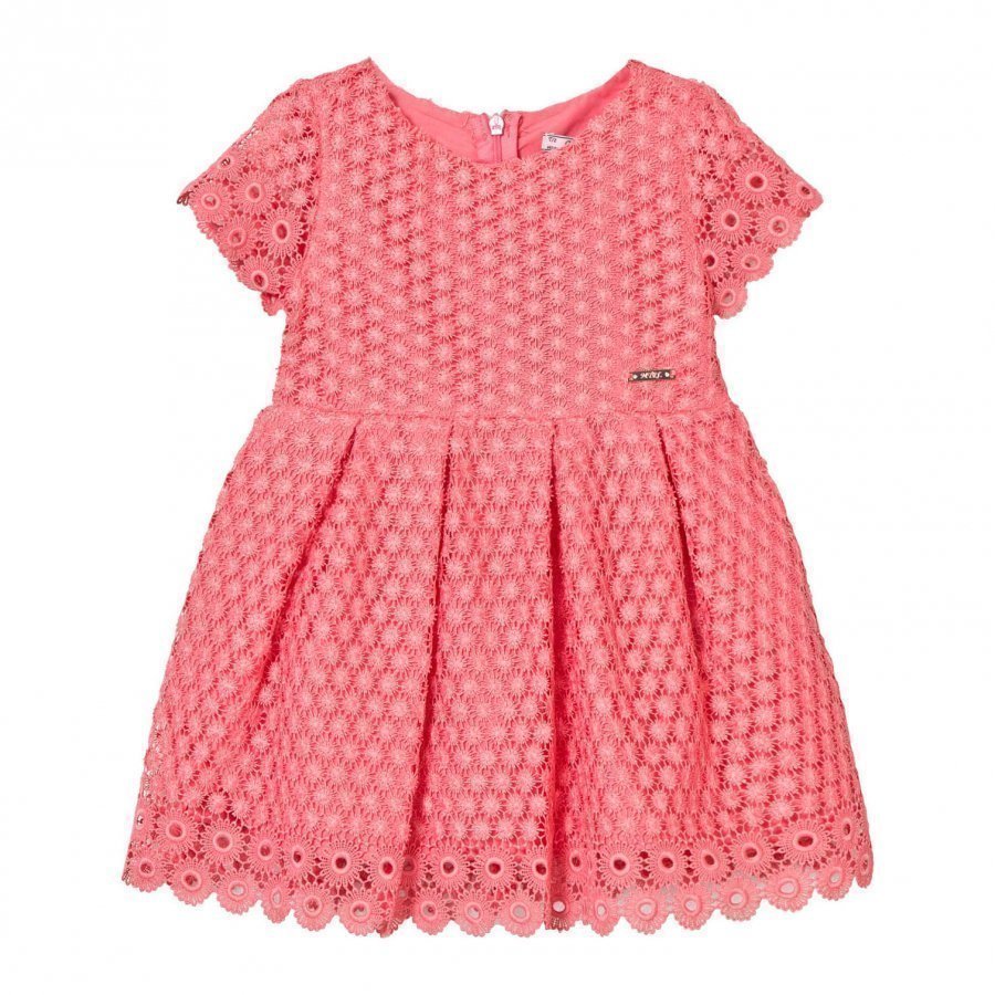 Mayoral Coral Eyelet Dress Juhlamekko