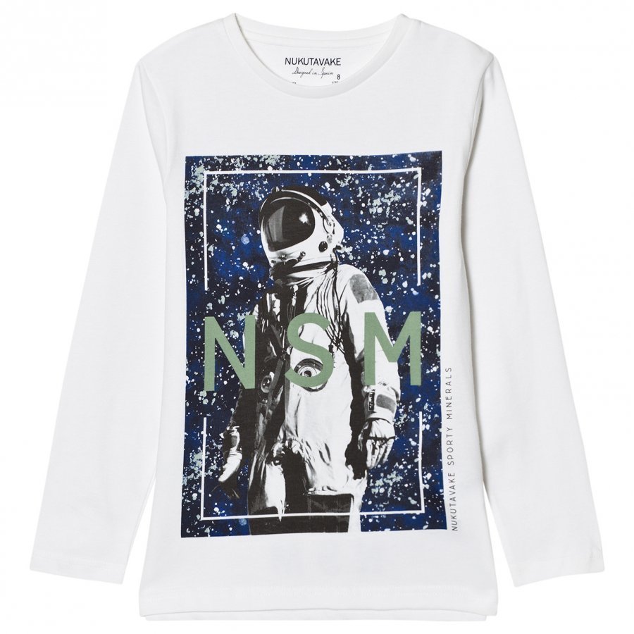 Mayoral Cream Astronaught Print Tee Pitkähihainen T-Paita